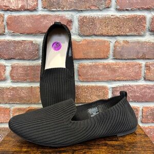 Danskin Wish Black Stretch Knit  Ballet Flats Shoes 8.5